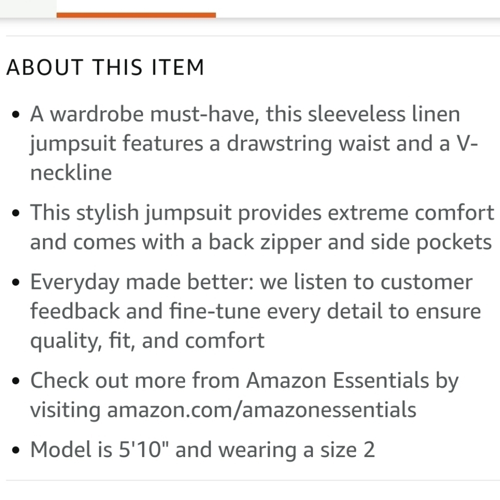 Amazon Essentials Blue and White Sleeveless Linen Blend Crop Jumpsuit Size 0 - Picture 7 of 9